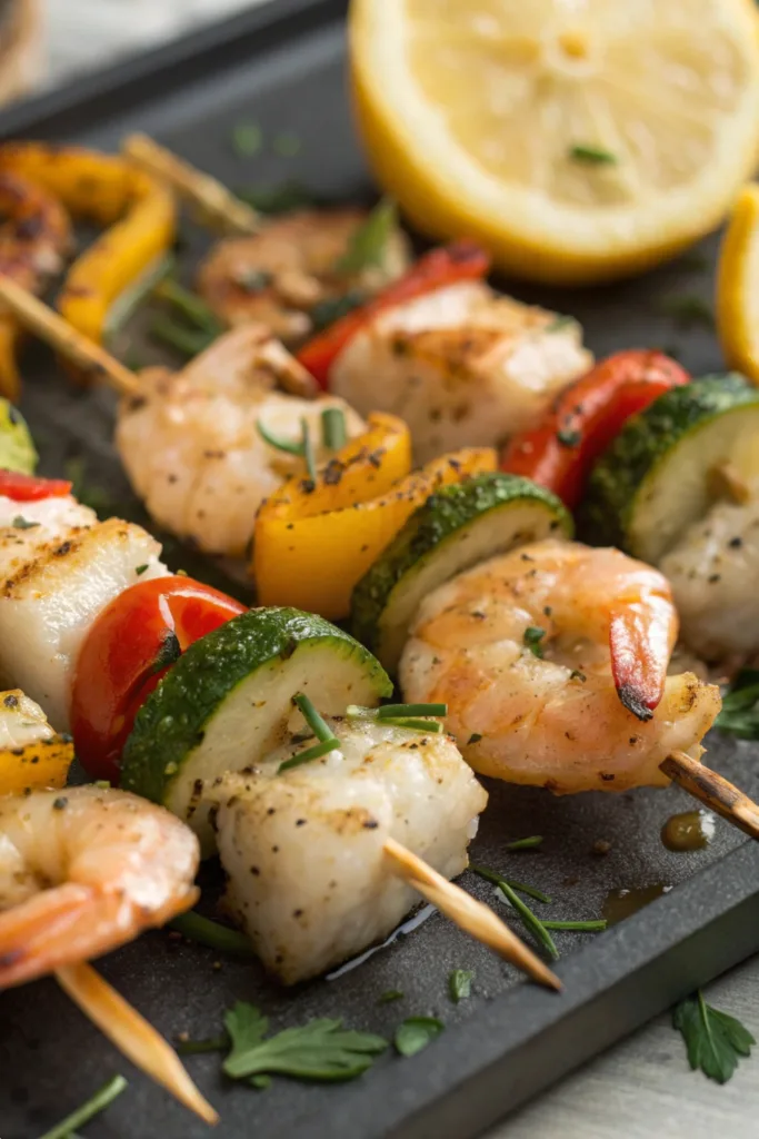 Grilled Seafood Boil Skewers recipe