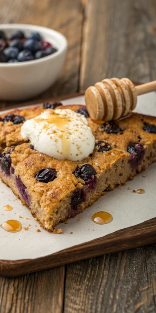 Healthy Yogurt Oat Blueberry Cake recipe