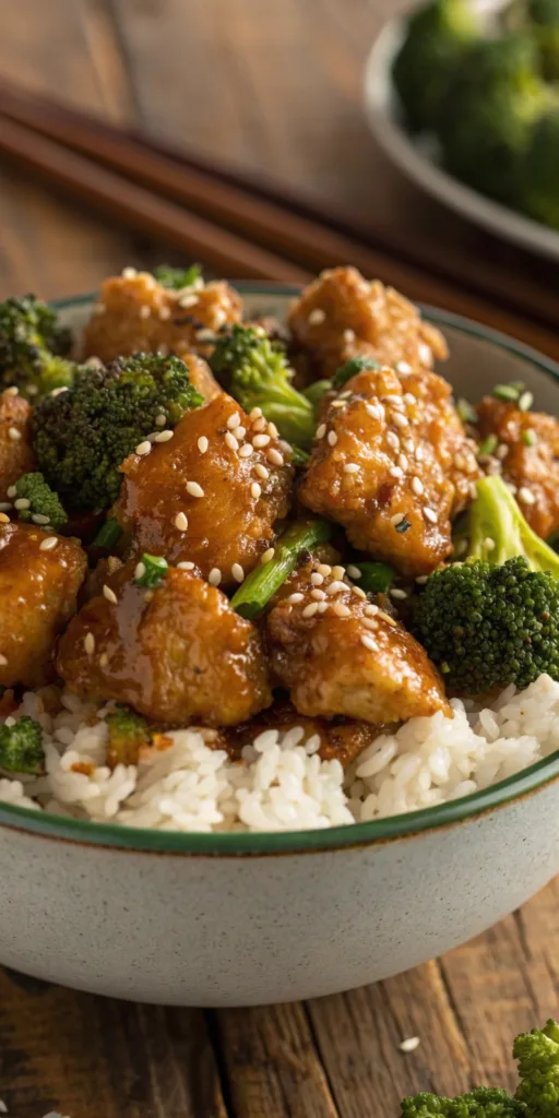 Honey Sesame Chicken Broccoli recipe