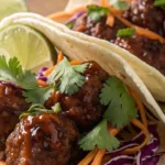 Korean BBQ Meatball Tacos
