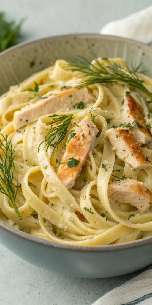 Lemon Dill Chicken Alfredo recipe