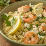 Lemon Feta Orzo Shrimp recipe