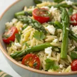 Orzo Asparagus Feta Salad
