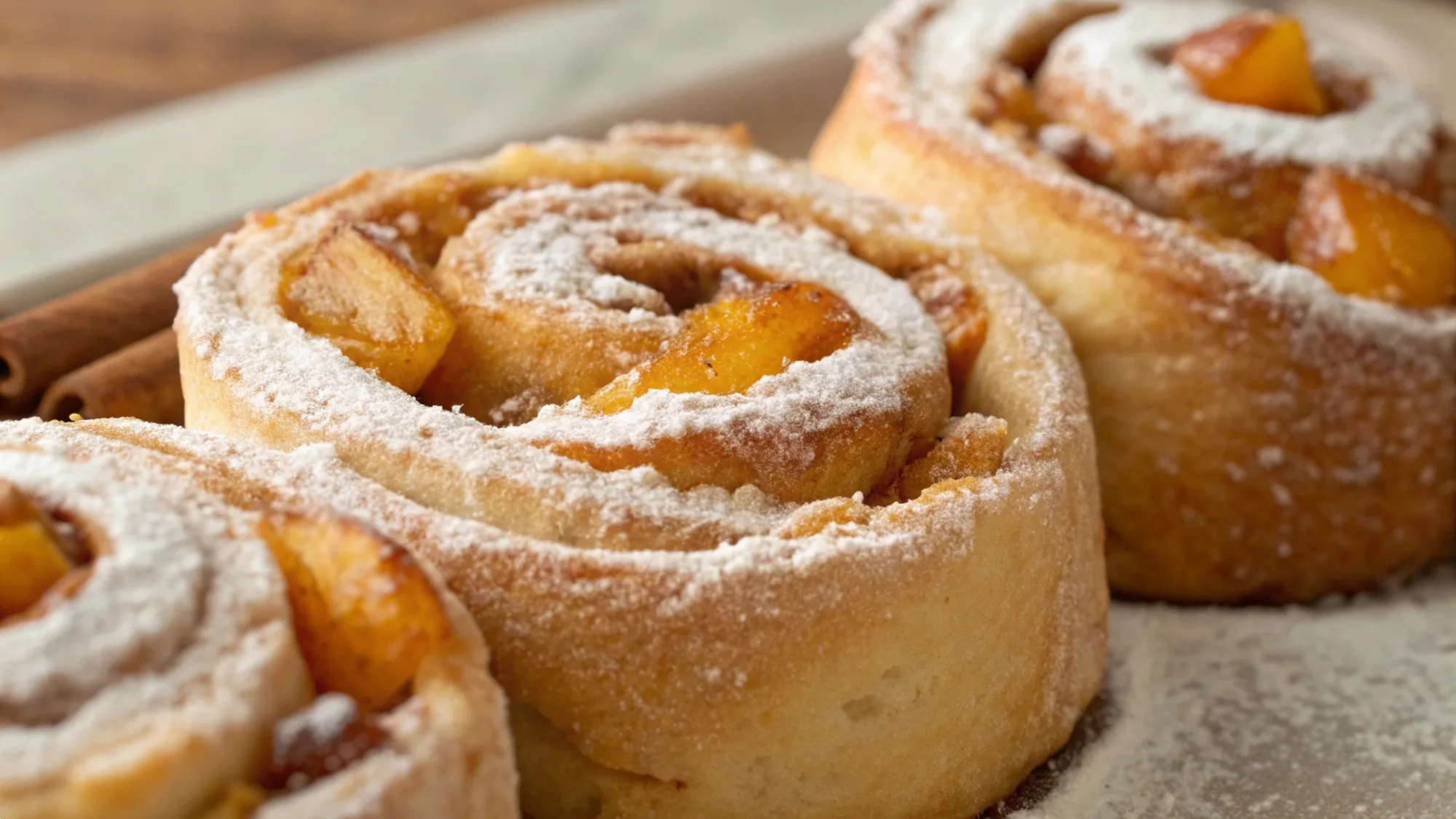 Peach Cobbler Cinnamon Rolls