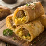Sausage Egg Cheddar Roll-Ups
