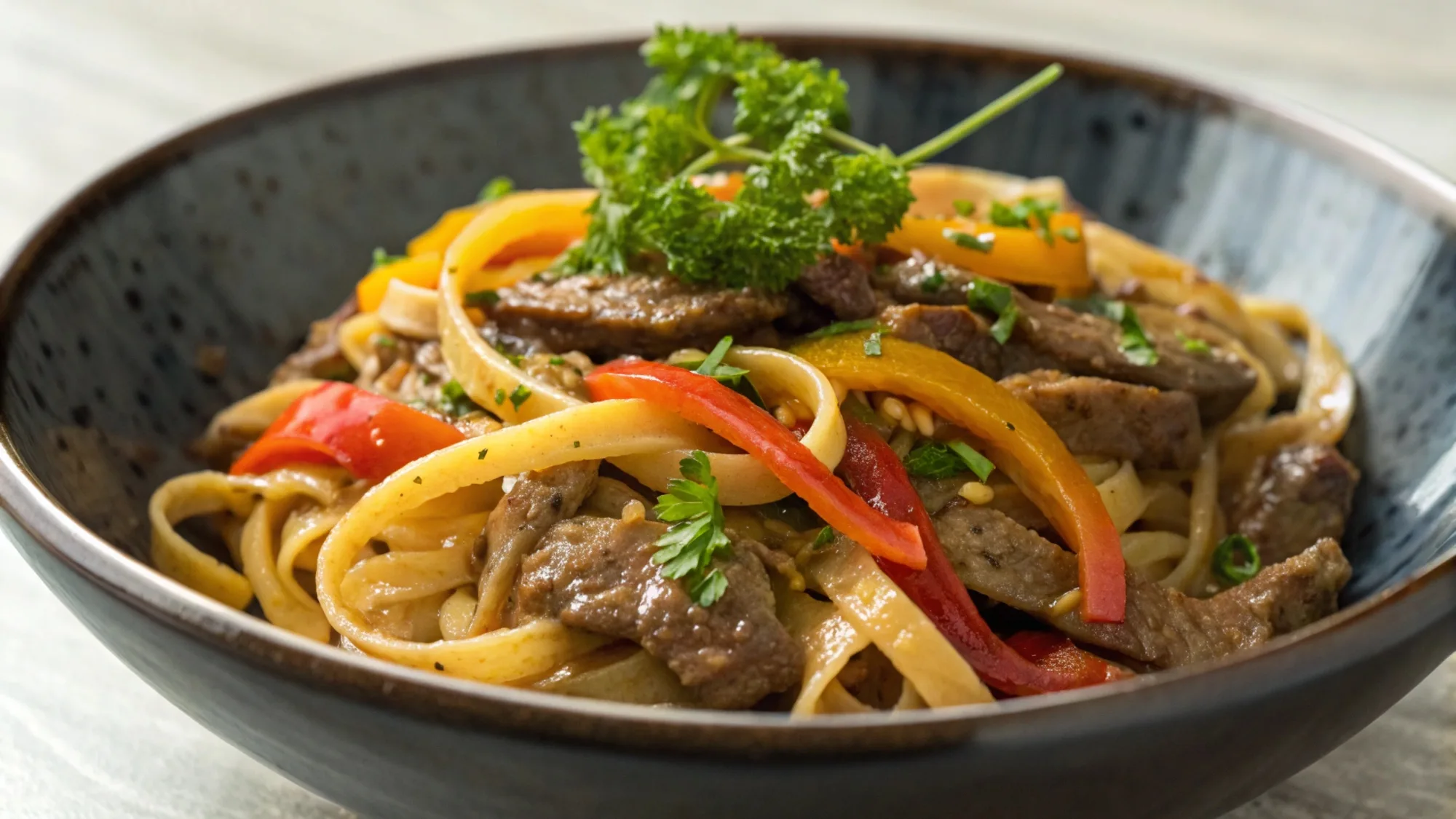 Savory Beef Linguine recipe