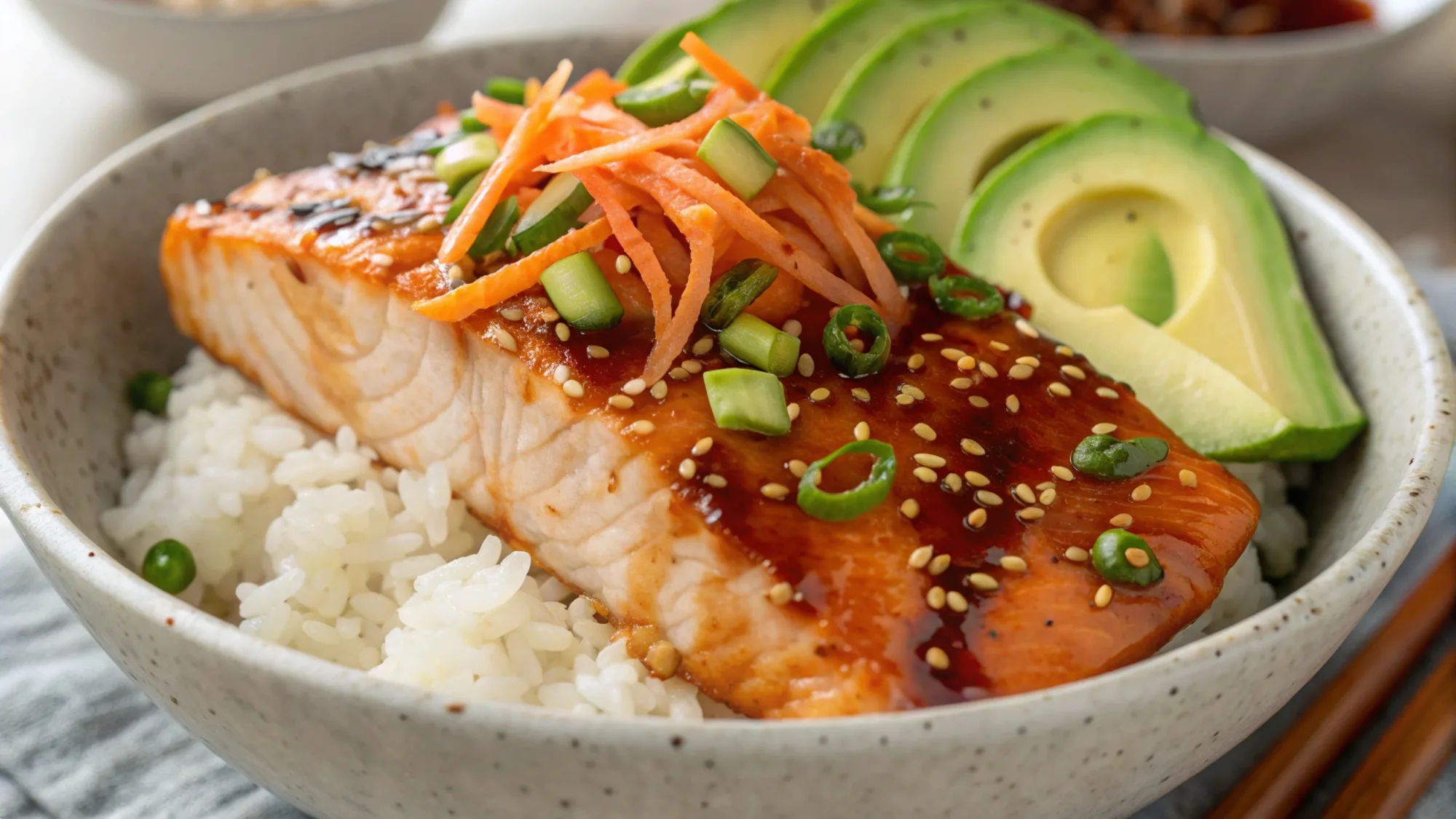 Sriracha Honey Salmon Bowls recipe