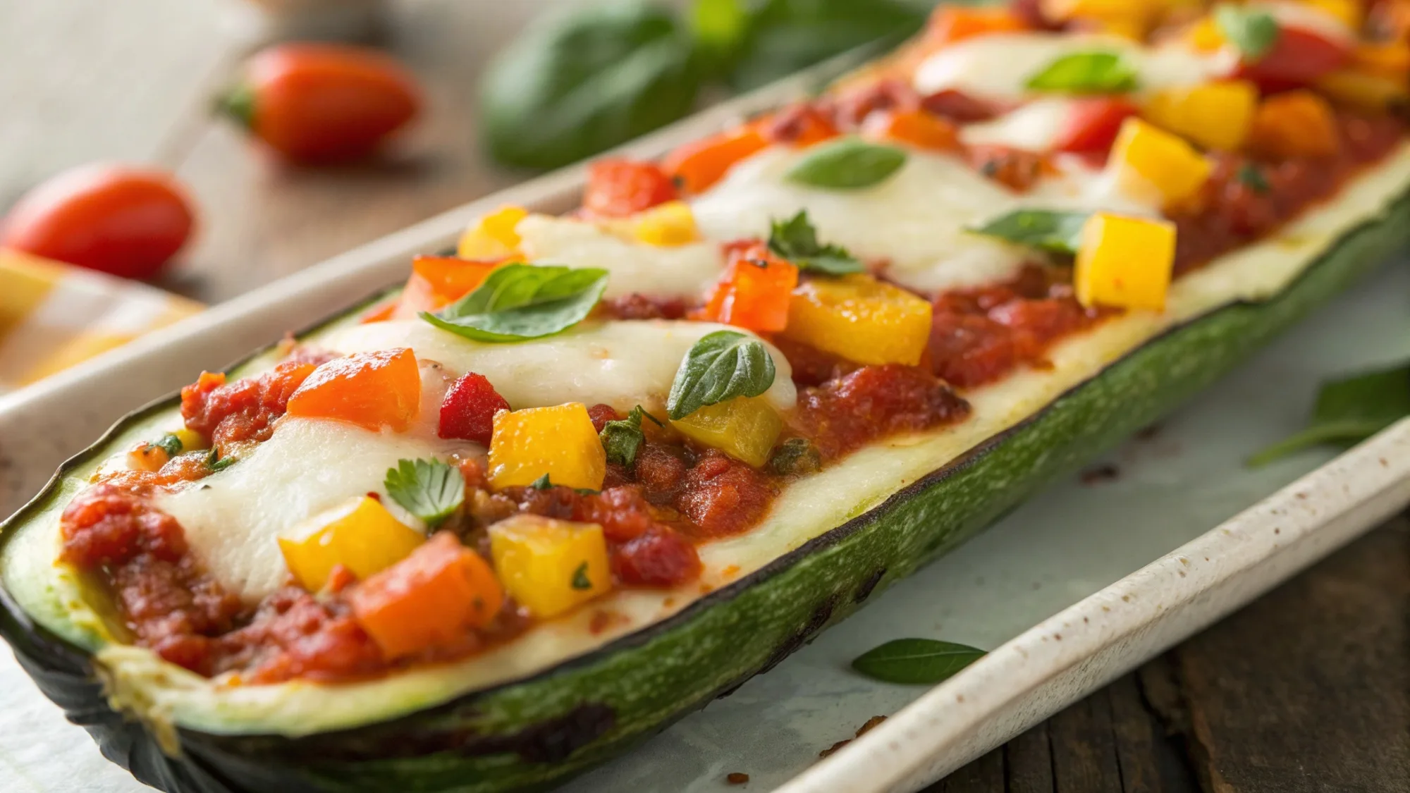 Zucchini Pizza Boats